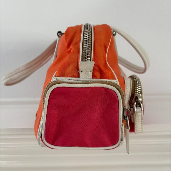 Prada Handbag - Arancio / Fuxia / White / Silver - Many Compartments - Picture 5 of 13